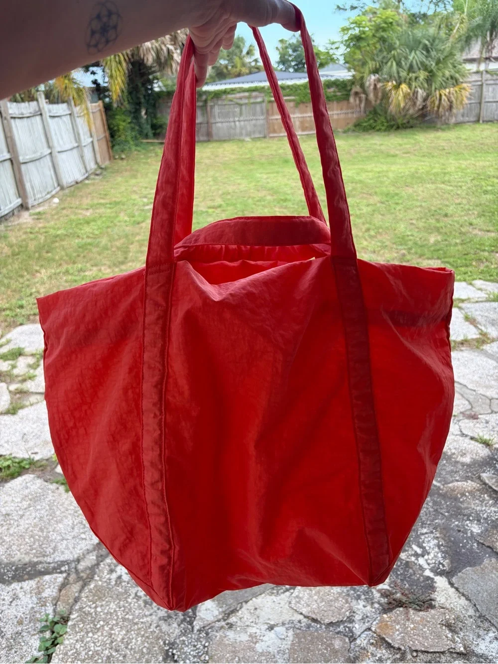 Baggu Poppy Cloud Large Travel Coral Tote Bag